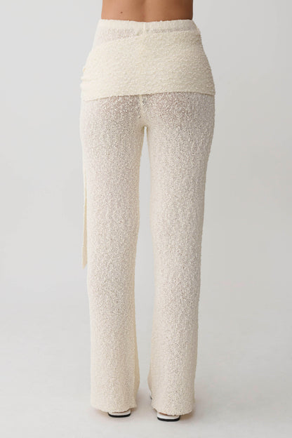 Mattais Boucle Knit Pants - Ivory