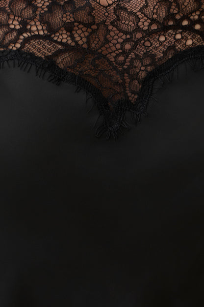 Miriam Satin & Lace Camisole - Black