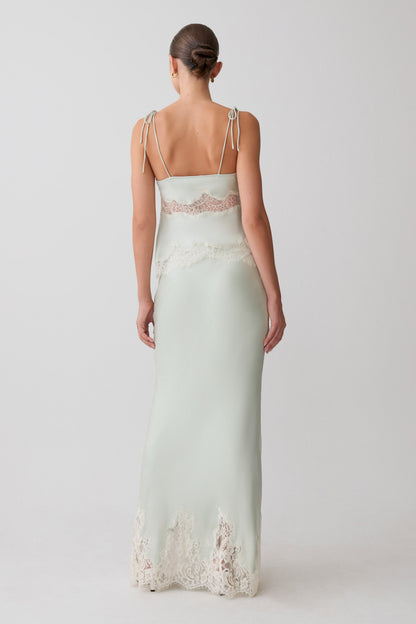 Nina Satin And Lace Camisole - Sage