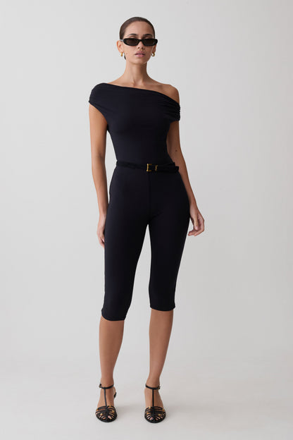 Anh One Shoulder Modal Jumpsuit - Black