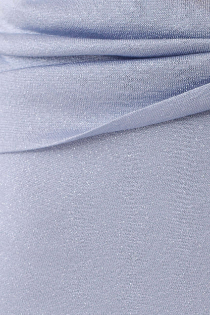 Adrienne Lurex Knot Maxi Skirt - Pastel Blue