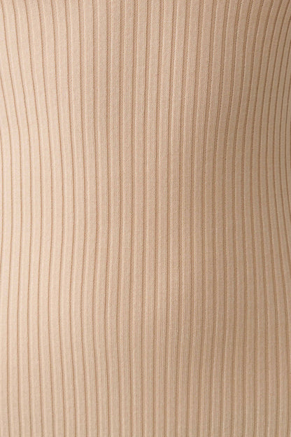 Nichelle Short Sleeve Collared Knit Midi Dress - Natural