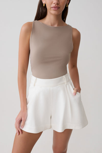 Nicolette Sleeveless Tank Top - Neutral