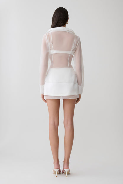 Frankie Satin Mini Skirt - White