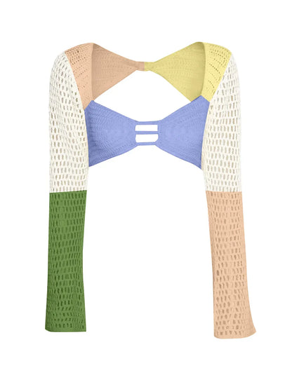 Hazel Blues® |  Tied Long Sleeve Top and Skirt Cover Up Set