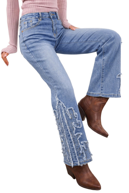Hazel Blues® |  Cowgirl Charm Jeans | Western Embroidered Flare Jeans