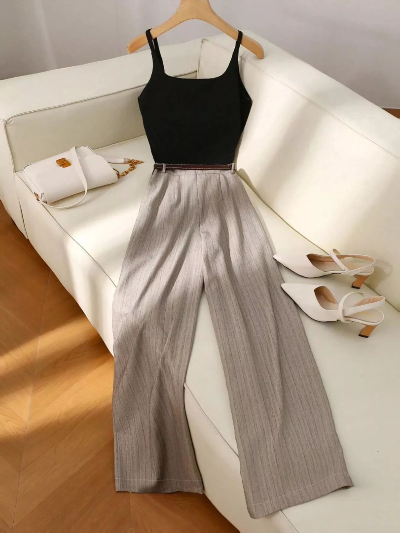 Hazel Blues® |  Sleeveless Top and Wide-Leg Pants Set