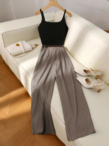 Hazel Blues® |  Sleeveless Top and Wide-Leg Pants Set