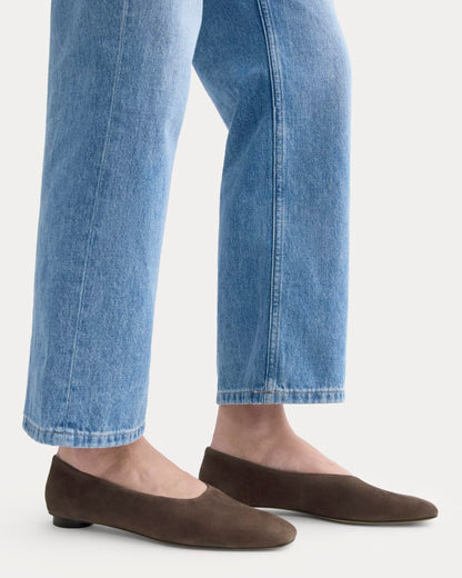 Gallery Square-Toe Flat | Deep Brown