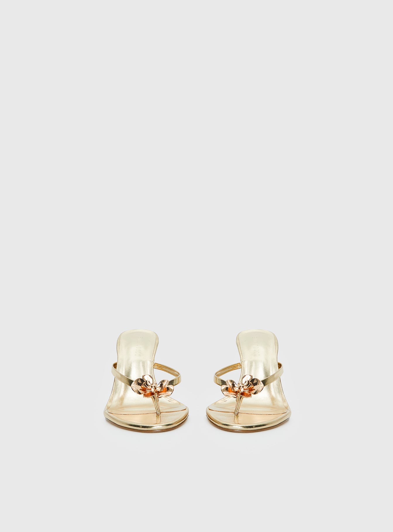 Billini Dalella Thong Heels Gold Metallic