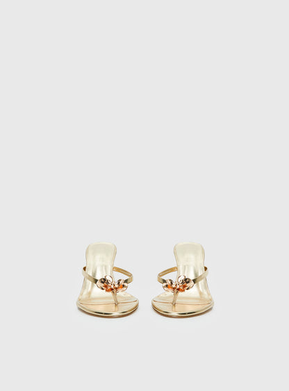 Billini Dalella Thong Heels Gold Metallic