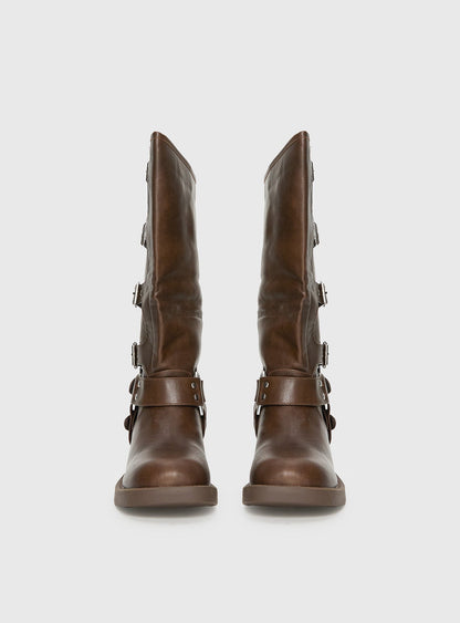 Buckle Down Boots Brown