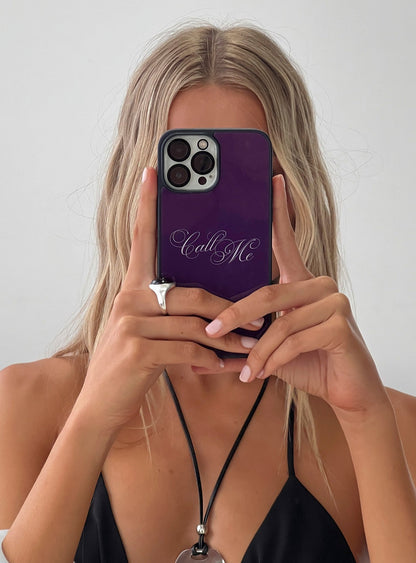 Call Me Please iPhone Case Plum