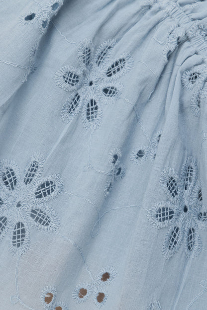 Octavia Top - Blue Broderie
