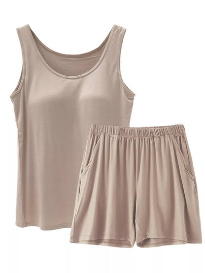 Hazel Blues® | Modal Padded Sleeveless Tank Top & Shorts Set