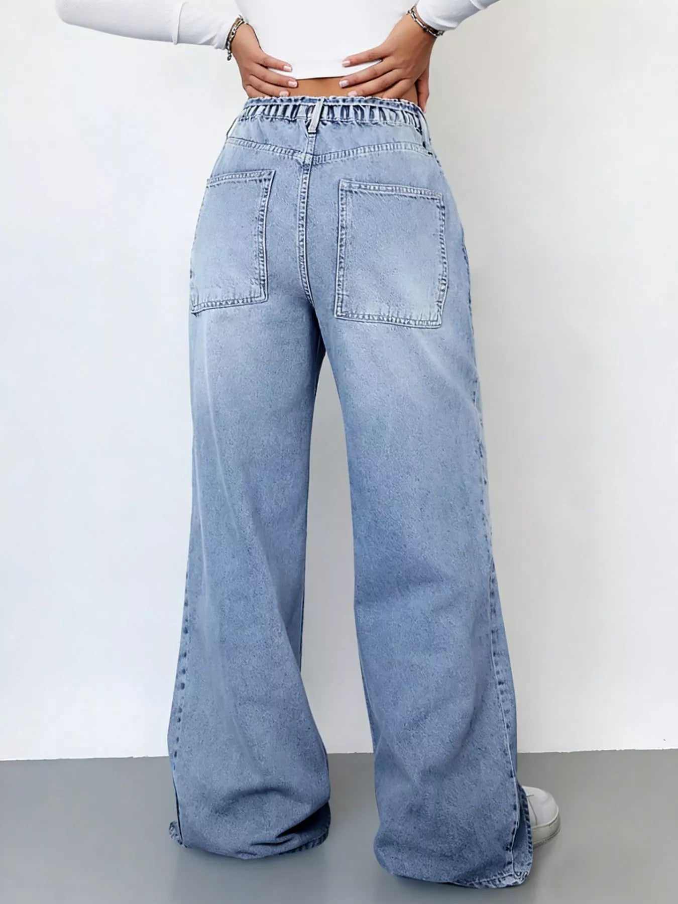 Hazel Blues® |  Wash Wide Leg Cargo Jeans