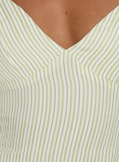 Candid Top Green Stripe