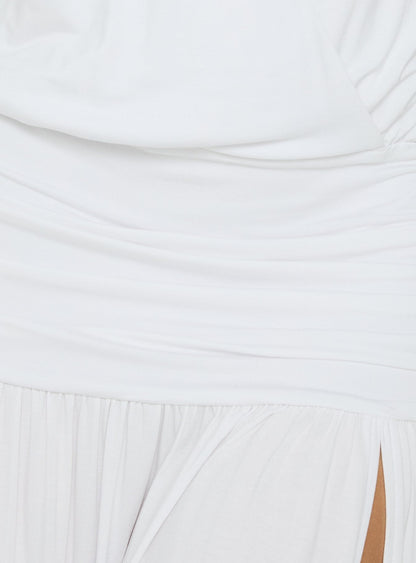 Casanova Halter Wrap Maxi Dress White