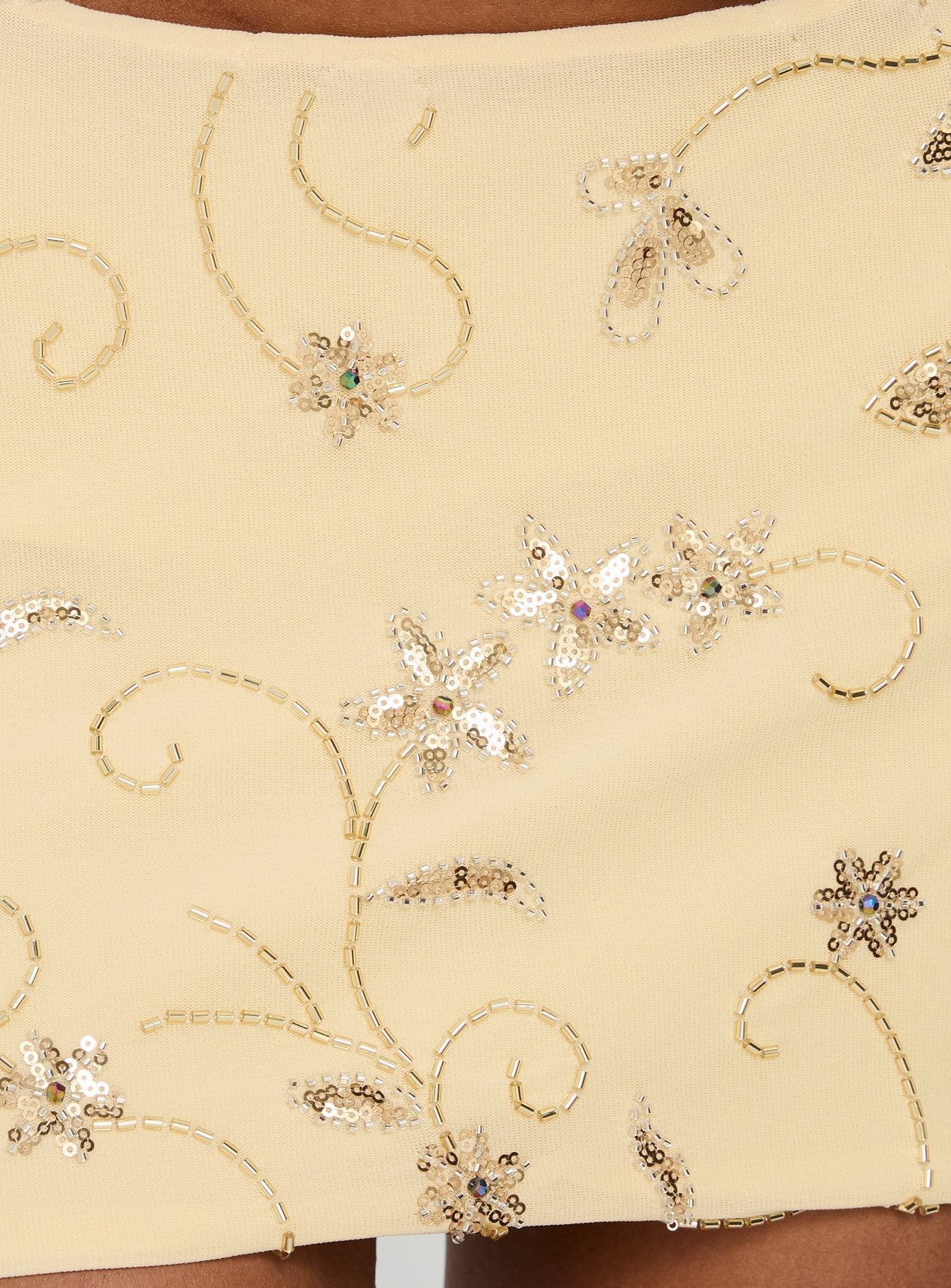 Calyra Embroidered Mini Skirt Butter Yellow