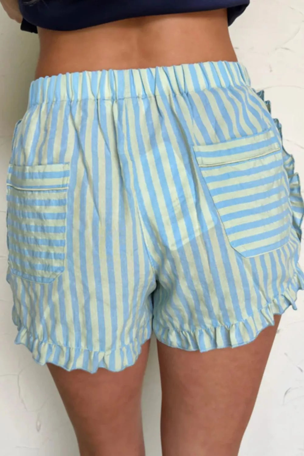 Hazel Blues® |  Striped Elastic Waist Shorts