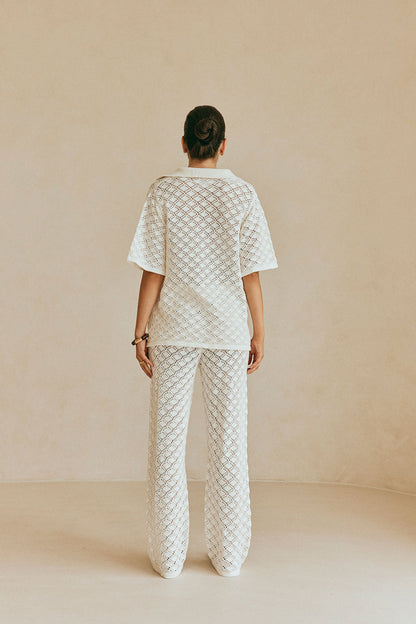 Aya Pants - White Knit