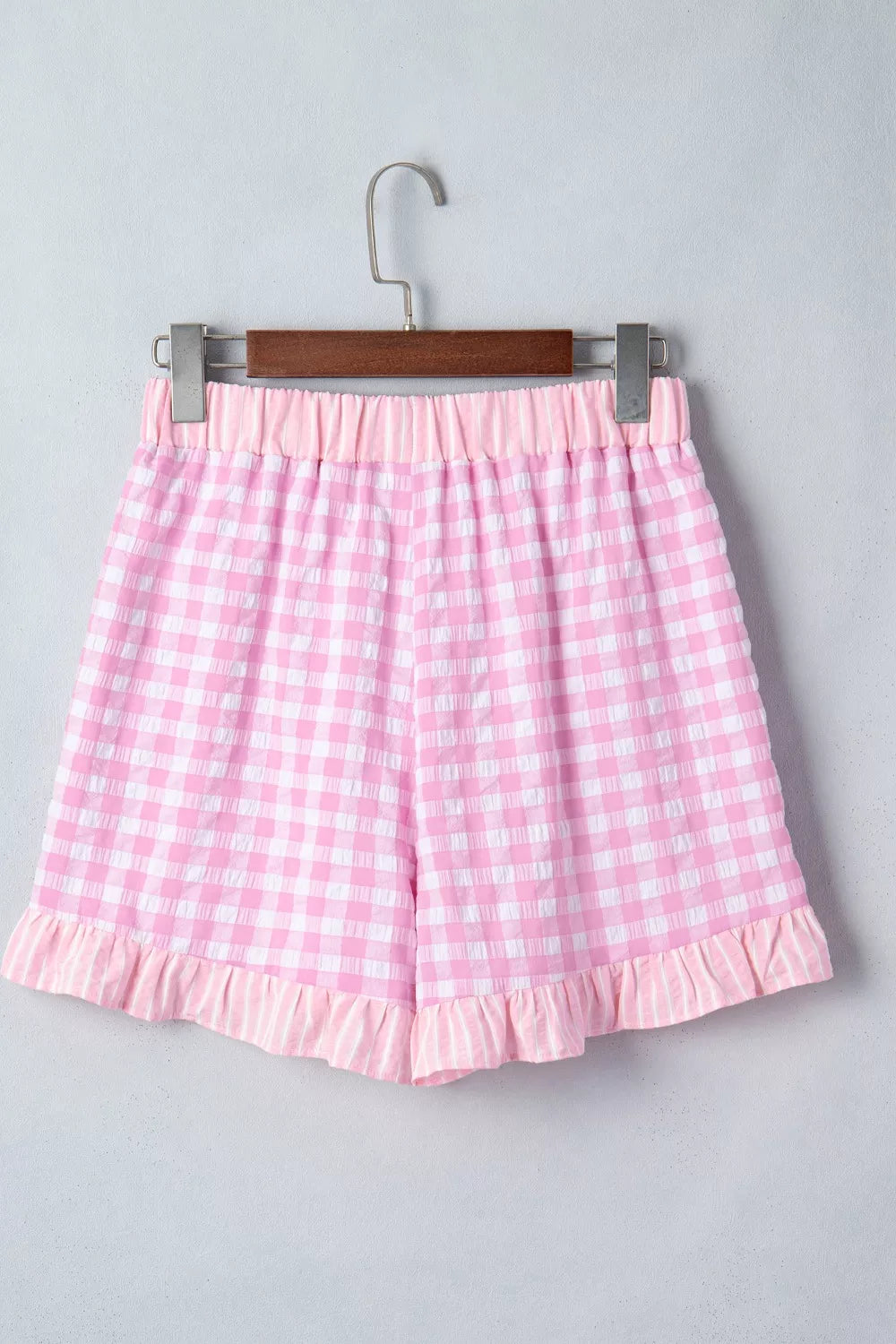 Hazel Blues® |  Gingham Ruffle Hem Shorts