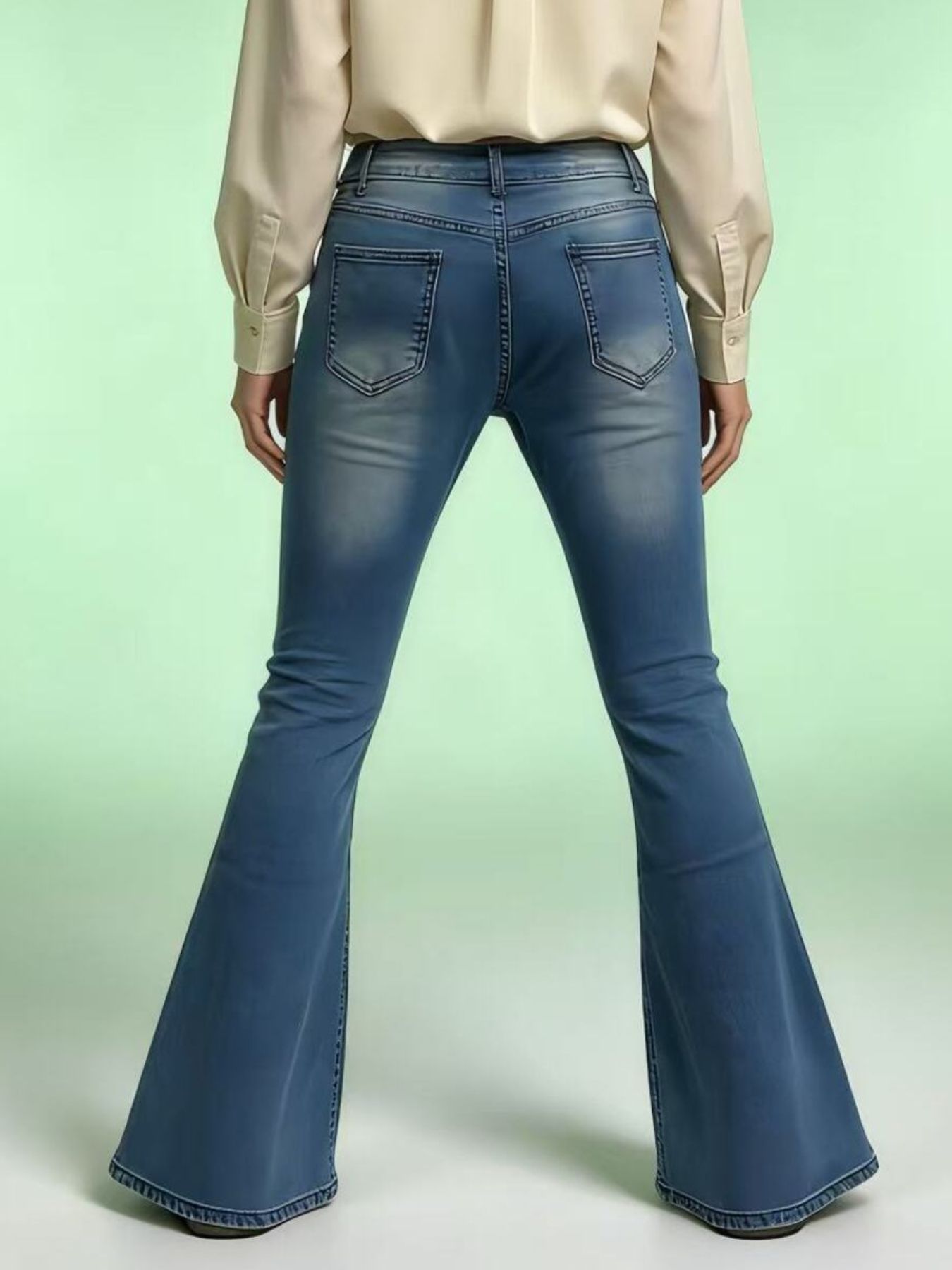 Hazel Blues® | Vintage Wash High-Waisted Flare Jeans