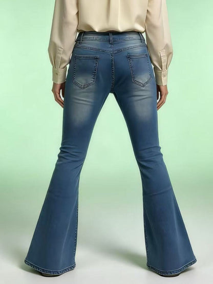 Hazel Blues® | Vintage Wash High-Waisted Flare Jeans