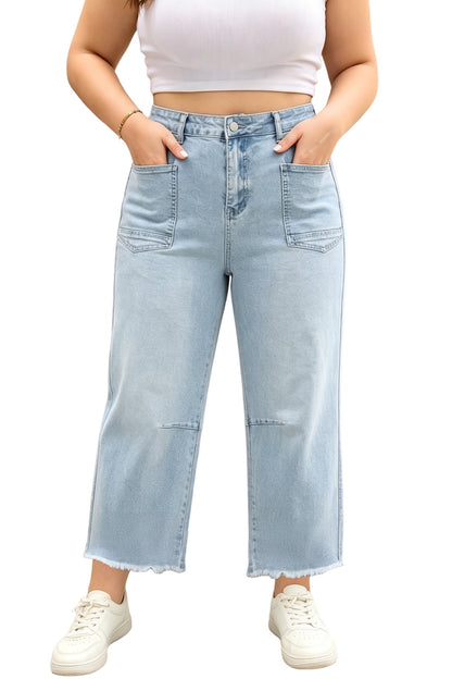 Hazel Blues® |  Easy Does It Jeans | Patchwork Pocketed Jeans