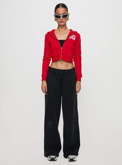 BU MIA Zip Sweater Red
