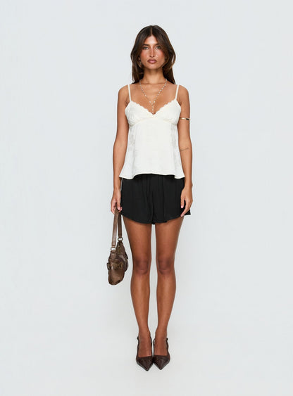 Breina Satin Micro Shorts Black