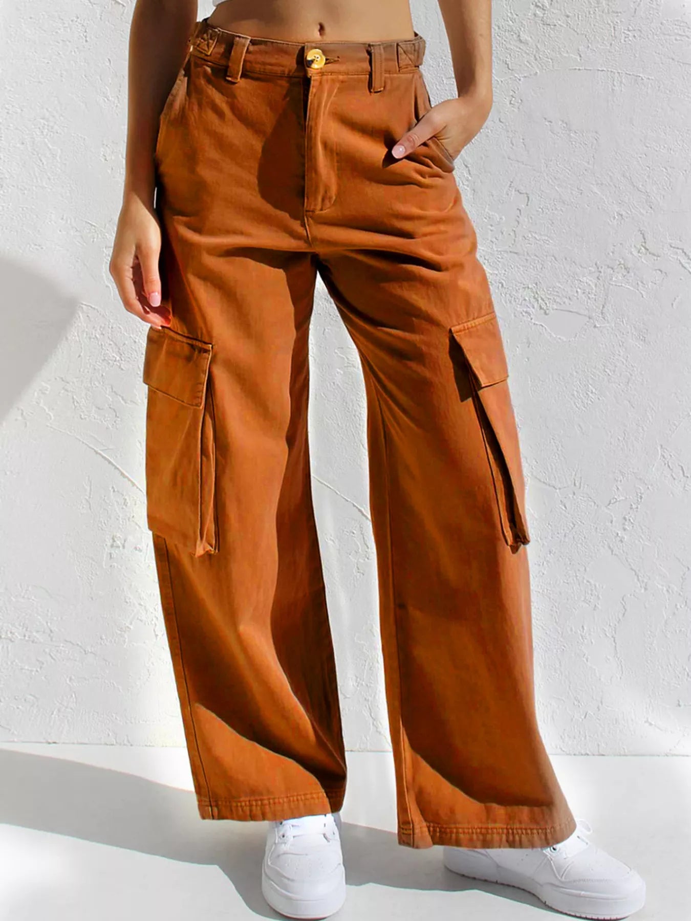 Hazel Blues® |  High-Waisted Wide Leg Cargo Jeans