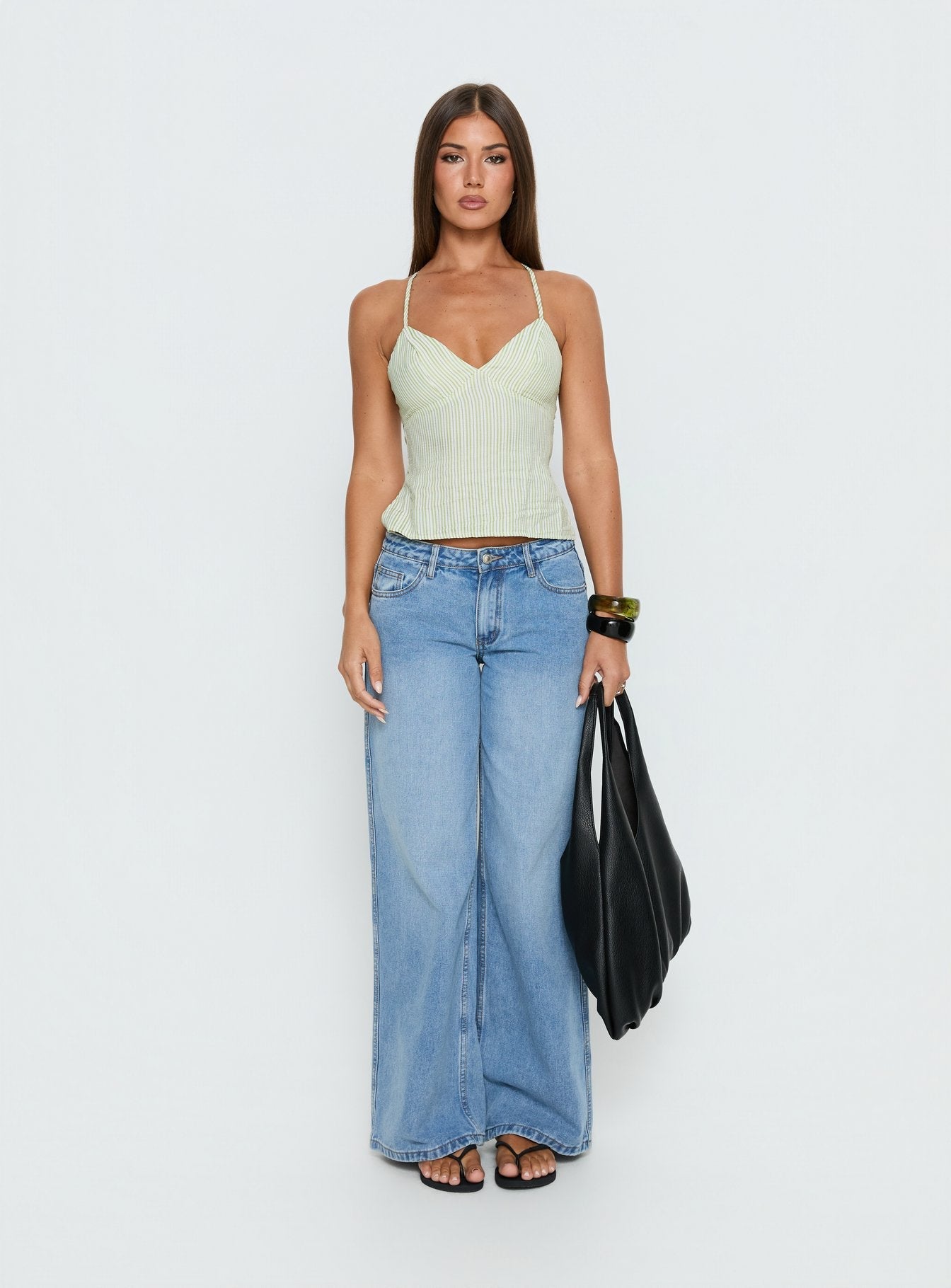 Candid Top Green Stripe
