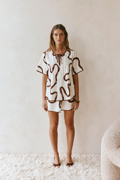 Rayne Top - Marbled Mocha