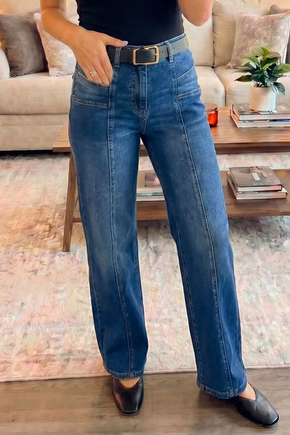 Hazel Blues® |  Seam Detail Shift Jeans