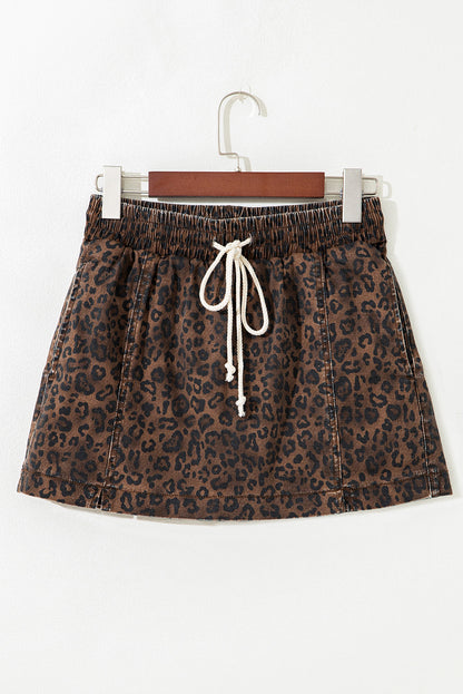 Hazel Blues® |  Wild Side Shorts | Leopard Denim Shorts