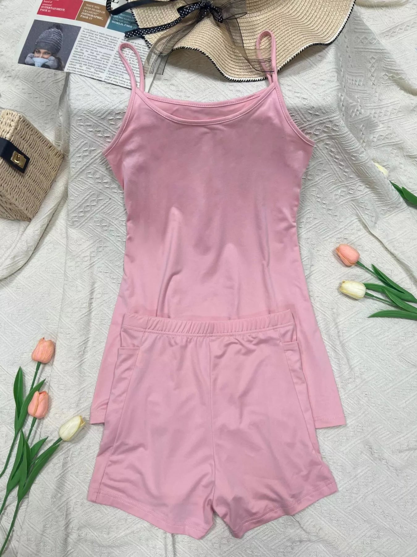 Hazel Blues® |  Scoop Neck Cami and Shorts Active Set