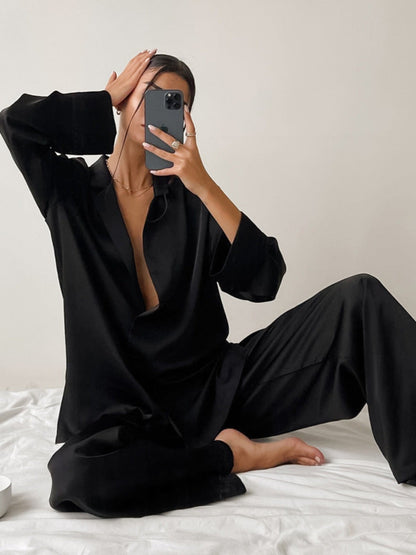 Hazel Blues® |  Long Sleeve Top and Wide Leg Pants Lounge Set