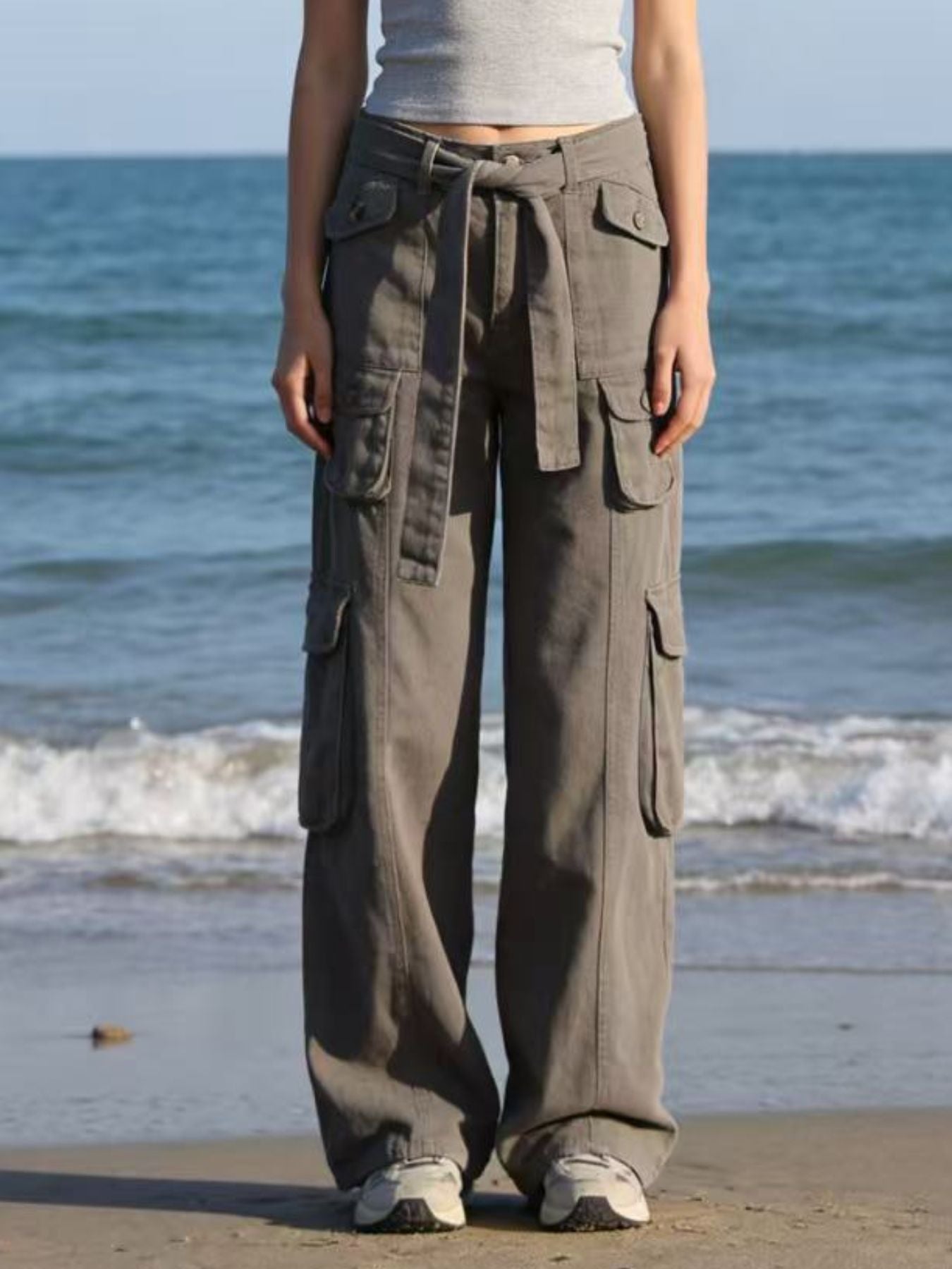 Hazel Blues® |  Wide Leg Cargo Jeans