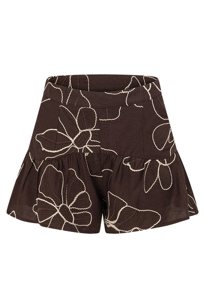 Luna Shorts - Chocolate Floral