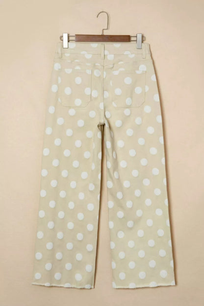 Hazel Blues® |  Polka Dot High-Waisted Wide Leg Jeans