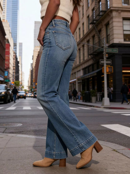 Hazel Blues® |  High-Waisted Flare Leg Jeans