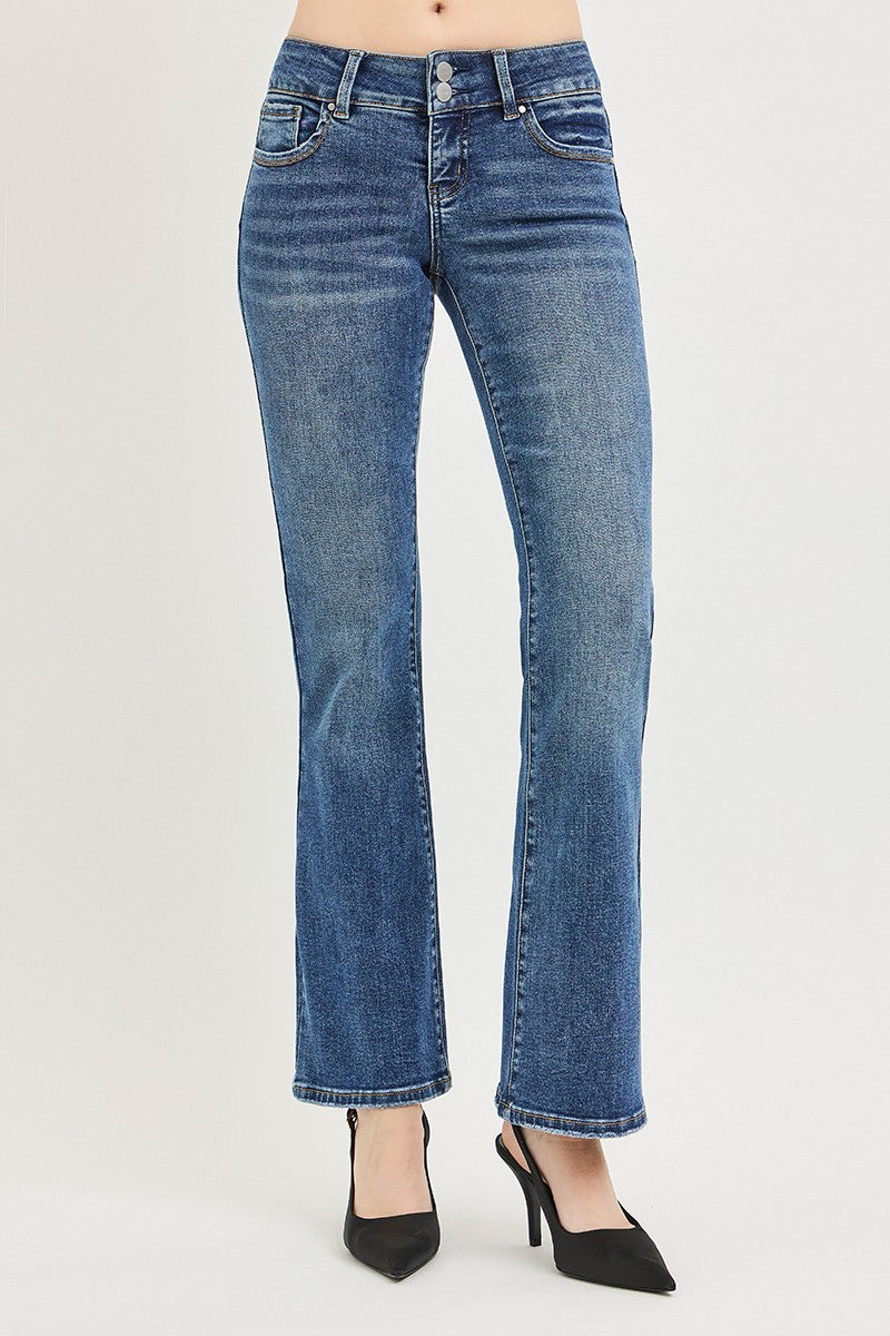 Hazel Blues® |  RISEN Tummy Control Low Rise Bootcut Jeans
