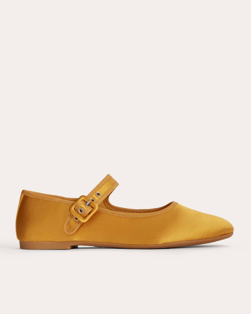 The Day Buckle Mary Jane | Golden Yellow Satin