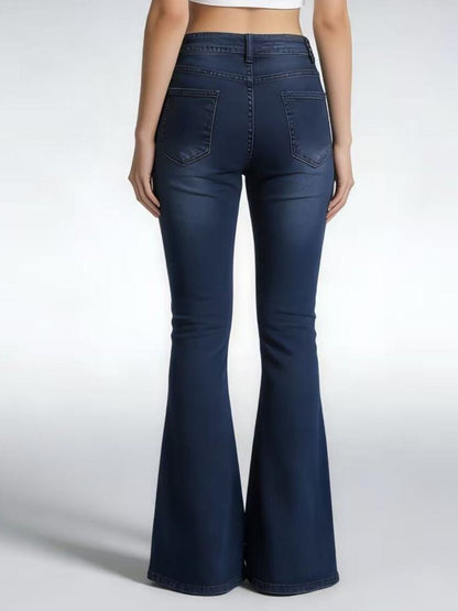 Hazel Blues® | Vintage Wash High-Waisted Flare Jeans