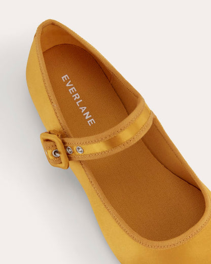The Day Buckle Mary Jane | Golden Yellow Satin