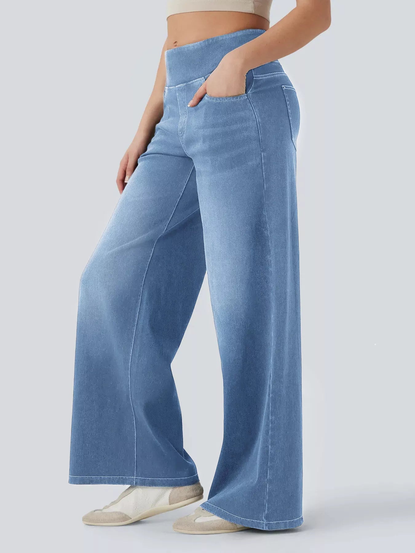 Hazel Blues® |  High-Waisted Wide Leg Jeans