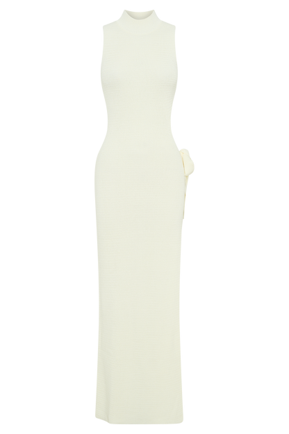 Stephanie Cut Out Knit Maxi Dress - Ivory