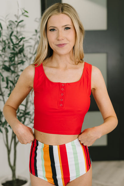 Hazel Blues® |  Bermuda Stripe Bottoms in Red