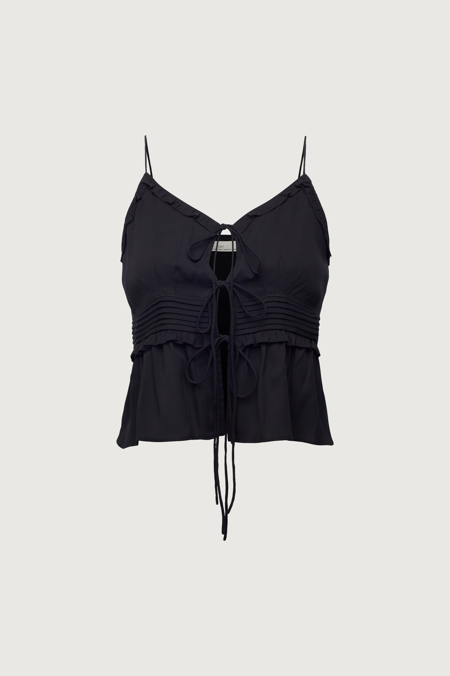SHEER TIE-FRONT TANK TOP